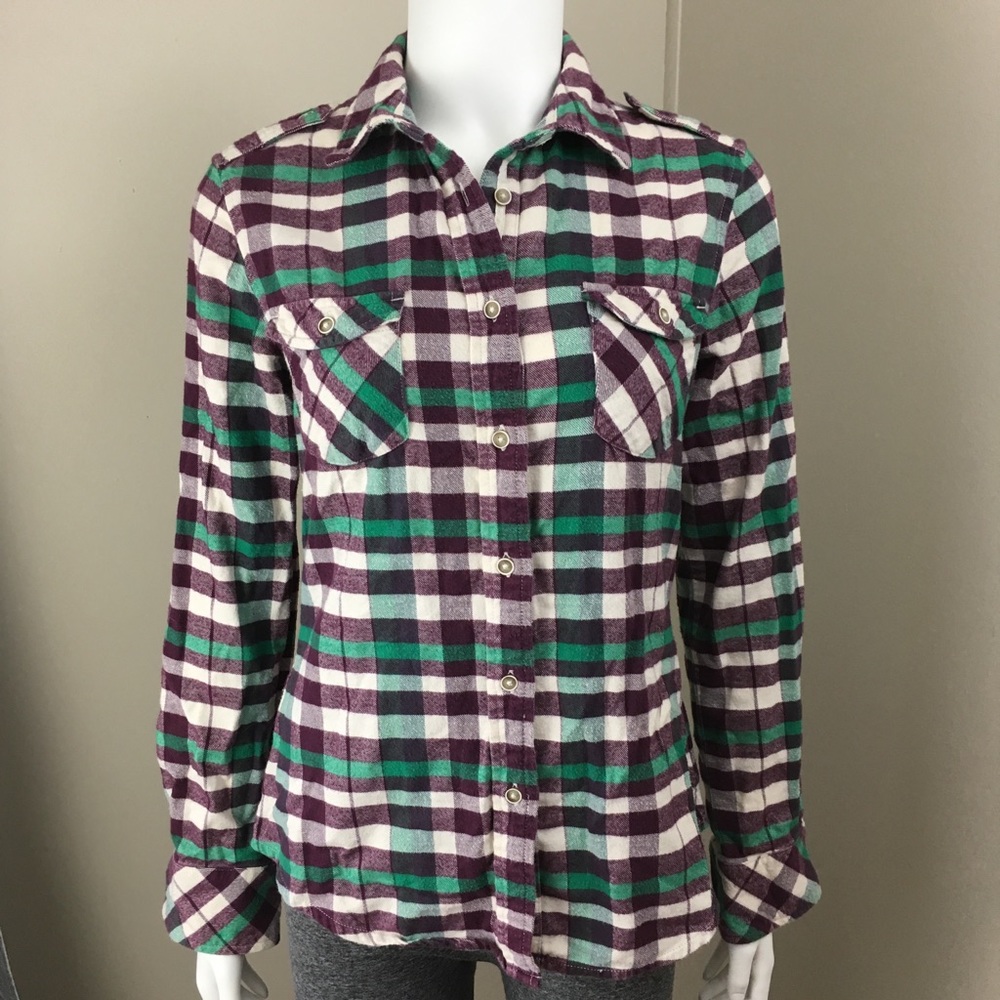 MEC Mountain Equipment Plaid Shirt Medium Purple